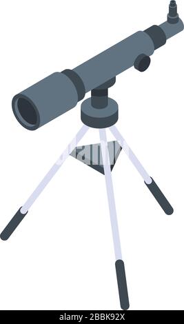 Telescope icon, isometric style Stock Vector