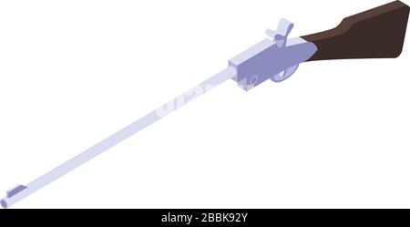Steel hunting rifle icon, isometric style Stock Vector