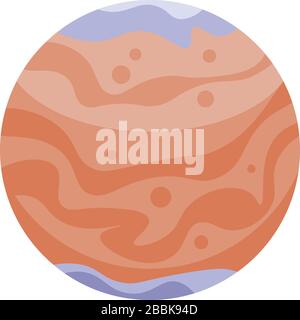 Space red planet icon, isometric style Stock Vector