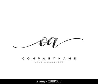 OA Initial Letter handwriting logo hand drawn template vector, logo for beauty, cosmetics, wedding, fashion and business Stock Vector
