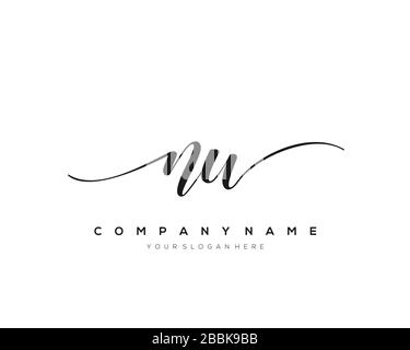 NW Initial Letter handwriting logo hand drawn template vector, logo for beauty, cosmetics, wedding, fashion and business Stock Vector