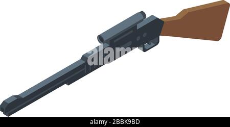 Shooting scope rifle icon, isometric style Stock Vector