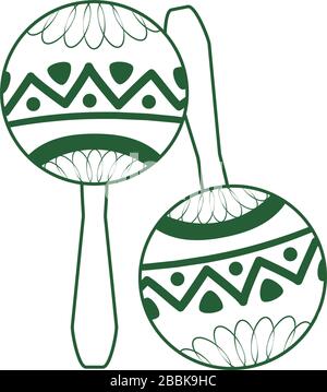potted cactus decoration cinco de mayo mexican celebration vector illustration line style icon Stock Vector