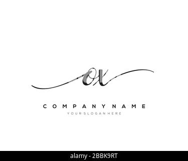 OX Initial Letter handwriting logo hand drawn template vector, logo for beauty, cosmetics, wedding, fashion and business Stock Vector