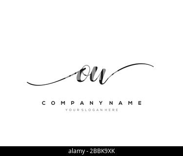 OW Initial Letter handwriting logo hand drawn template vector, logo for beauty, cosmetics, wedding, fashion and business Stock Vector