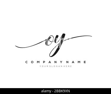 OY handwriting logo with circle template vector logo of initial ...