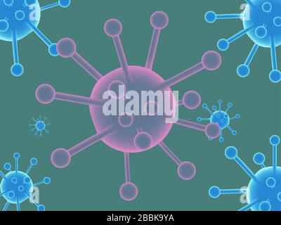 Many microbiology infection on bright light  backgound Stock Vector