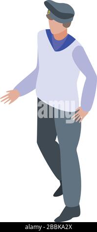 Ship sailor icon, isometric style Stock Vector