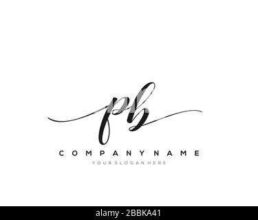 PB Initial Letter handwriting logo hand drawn template vector, logo for beauty, cosmetics, wedding, fashion and business Stock Vector