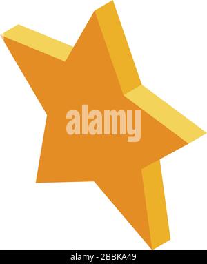 Gold star basketball icon, isometric style Stock Vector