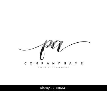 PA Initial Letter handwriting logo hand drawn template vector, logo for beauty, cosmetics, wedding, fashion and business Stock Vector