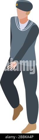 Submarine sailor icon, isometric style Stock Vector
