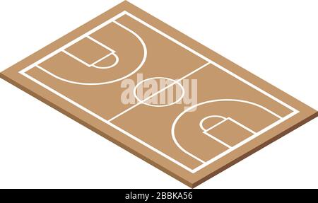 Basketball field icon, isometric style Stock Vector