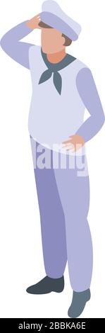 Nautical sailor icon, isometric style Stock Vector