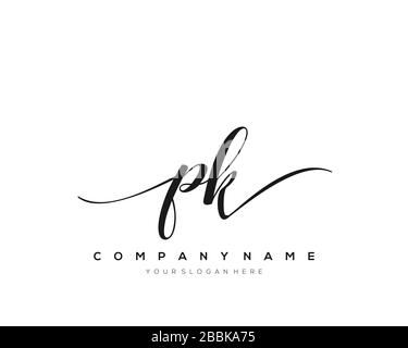 PK Initial Letter handwriting logo hand drawn template vector, logo for beauty, cosmetics, wedding, fashion and business Stock Vector