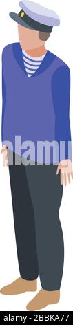 Marine sailor icon, isometric style Stock Vector