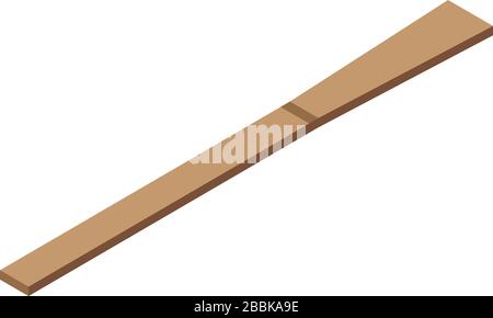 Bamboo spoon icon, isometric style Stock Vector