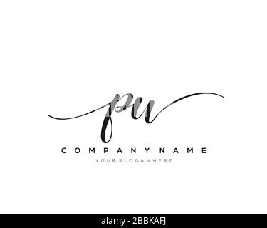 PW Initial Letter handwriting logo hand drawn template vector, logo for beauty, cosmetics, wedding, fashion and business Stock Vector