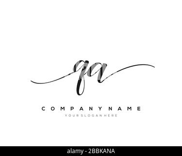 QA Initial Letter handwriting logo hand drawn template vector, logo for beauty, cosmetics, wedding, fashion and business Stock Vector