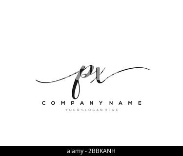 PX Initial Letter handwriting logo hand drawn template vector, logo for beauty, cosmetics, wedding, fashion and business Stock Vector