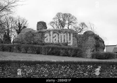 Saffron Walden castle in black and white Stock Photo