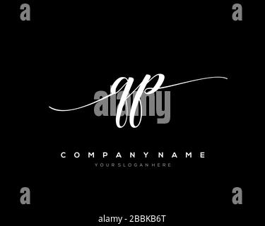 QP Initial Letter handwriting logo hand drawn template vector, logo for beauty, cosmetics, wedding, fashion and business Stock Vector