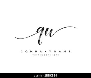 QW Initial Letter handwriting logo hand drawn template vector, logo for beauty, cosmetics, wedding, fashion and business Stock Vector