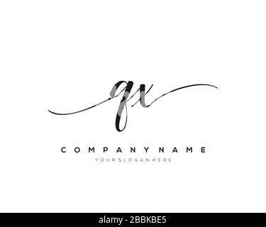 QX Initial Letter handwriting logo hand drawn template vector, logo for beauty, cosmetics, wedding, fashion and business Stock Vector