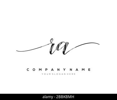 RA Initial Letter handwriting logo hand drawn template vector, logo for beauty, cosmetics, wedding, fashion and business Stock Vector
