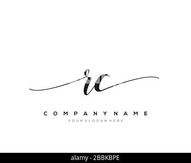 RC Initial Letter handwriting logo hand drawn template vector, logo for beauty, cosmetics, wedding, fashion and business Stock Vector