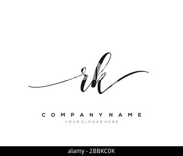 RK Initial Letter handwriting logo hand drawn template vector, logo for beauty, cosmetics, wedding, fashion and business Stock Vector