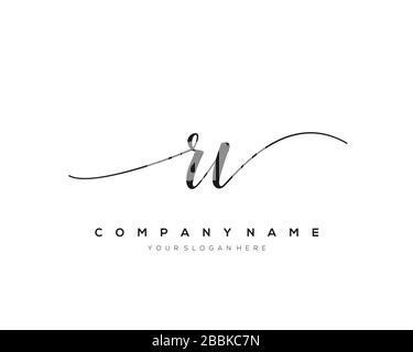 RV Initial Letter handwriting logo hand drawn template vector, logo for beauty, cosmetics, wedding, fashion and business Stock Vector