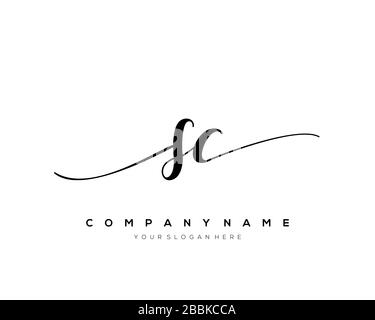 SC Initial Letter handwriting logo hand drawn template vector, logo for beauty, cosmetics, wedding, fashion and business Stock Vector