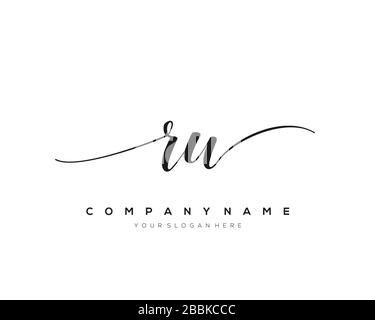 RW Initial Letter handwriting logo hand drawn template vector, logo for beauty, cosmetics, wedding, fashion and business Stock Vector