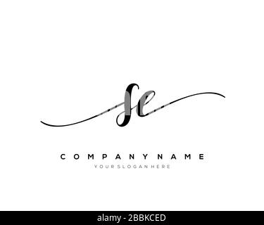SE Initial Letter handwriting logo hand drawn template vector, logo for beauty, cosmetics, wedding, fashion and business Stock Vector