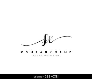 SX Initial Letter handwriting logo hand drawn template vector, logo for beauty, cosmetics, wedding, fashion and business Stock Vector