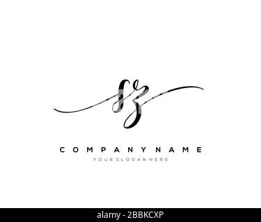 SZ Initial Letter handwriting logo hand drawn template vector, logo for beauty, cosmetics, wedding, fashion and business Stock Vector