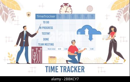 Time Tracker Planner for Business Presentation Stock Vector