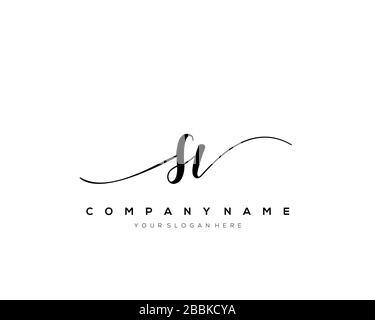 SV Initial Letter handwriting logo hand drawn template vector, logo for beauty, cosmetics, wedding, fashion and business Stock Vector
