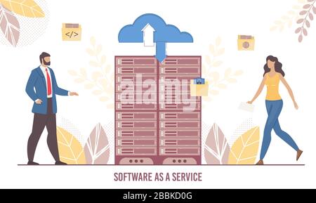 Software Service and Data Transmission Technology Stock Vector
