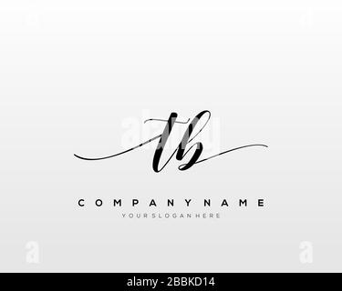 TB Initial Letter handwriting logo hand drawn template vector, logo for beauty, cosmetics, wedding, fashion and business Stock Vector