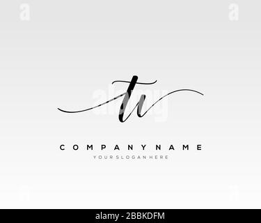 TV Initial Letter handwriting logo hand drawn template vector, logo for beauty, cosmetics, wedding, fashion and business Stock Vector