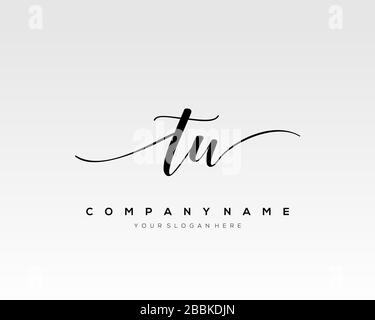 TW Initial Letter handwriting logo hand drawn template vector, logo for beauty, cosmetics, wedding, fashion and business Stock Vector