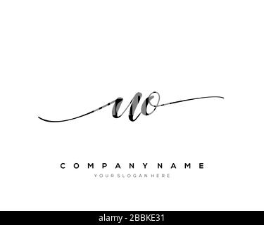 UO Initial Letter handwriting logo hand drawn template vector, logo for beauty, cosmetics, wedding, fashion and business Stock Vector