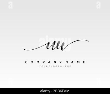 UW Initial Letter handwriting logo hand drawn template vector, logo for beauty, cosmetics, wedding, fashion and business Stock Vector