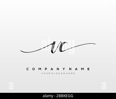VC Initial Letter handwriting logo hand drawn template vector, logo for beauty, cosmetics, wedding, fashion and business Stock Vector