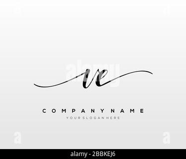 VE Initial Letter handwriting logo hand drawn template vector, logo for beauty, cosmetics, wedding, fashion and business Stock Vector