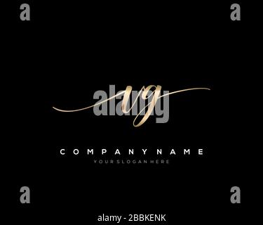 VG Initial Letter handwriting logo hand drawn template vector, logo for beauty, cosmetics, wedding, fashion and business Stock Vector