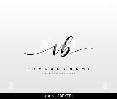 VB Initial Letter handwriting logo hand drawn template vector, logo for beauty, cosmetics, wedding, fashion and business Stock Vector