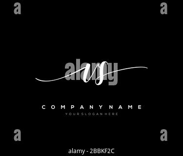 VS Initial Letter handwriting logo hand drawn template vector, logo for beauty, cosmetics, wedding, fashion and business Stock Vector